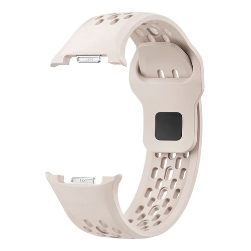 KALEBOL Replacement Band for Samsung Galaxy Watch8 44mm / 40mm / Watch8 Classic 46mm Holes Design Silicone Watch Strap - Starlight - 1
