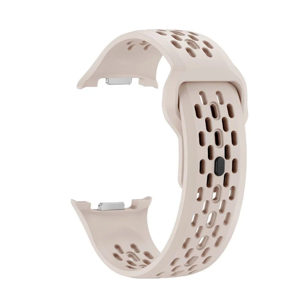 KALEBOL Replacement Band for Samsung Galaxy Watch8 44mm / 40mm / Watch8 Classic 46mm Holes Design Silicone Watch Strap - Starlight - 3