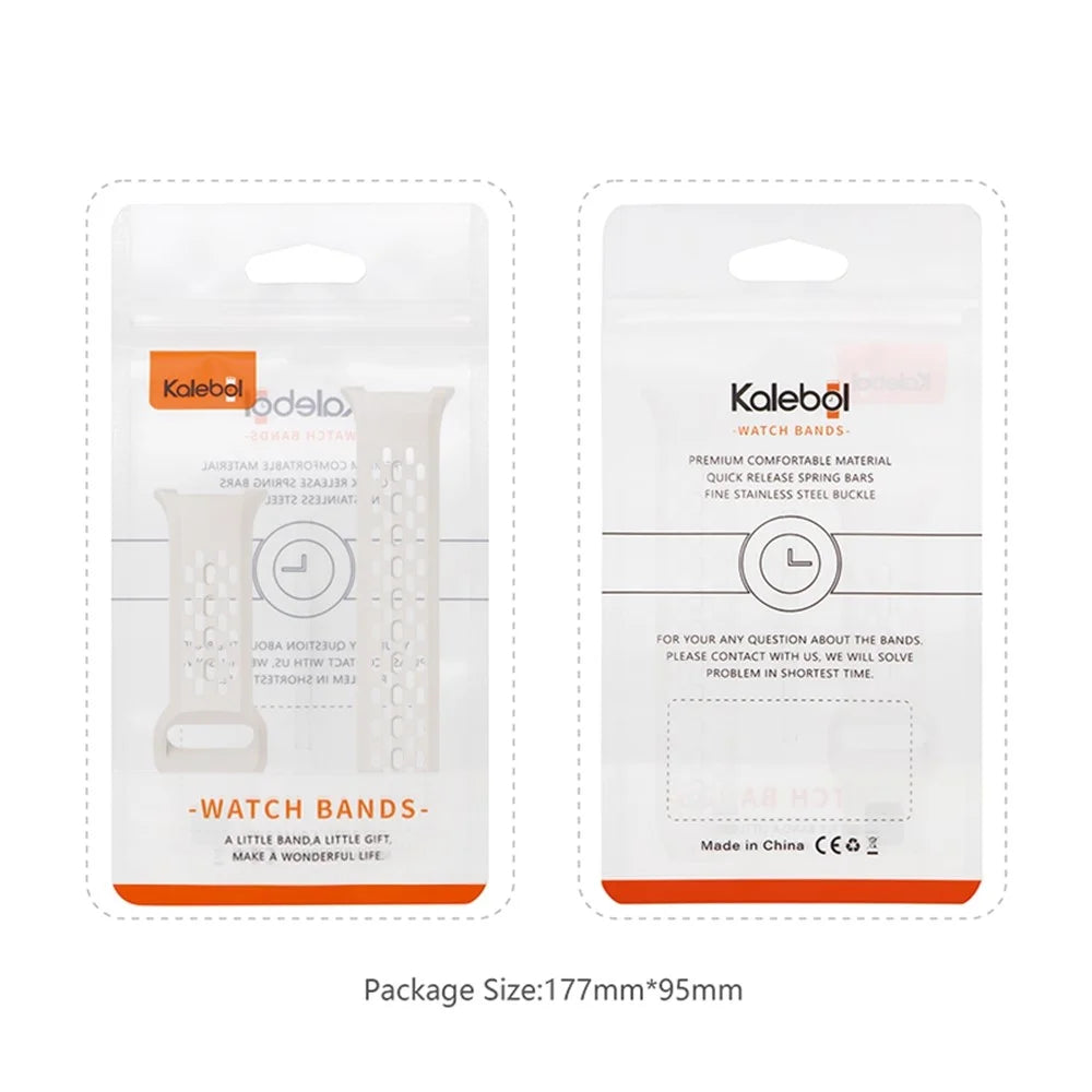 KALEBOL Replacement Band for Samsung Galaxy Watch8 44mm / 40mm / Watch8 Classic 46mm Holes Design Silicone Watch Strap - Starlight - 7