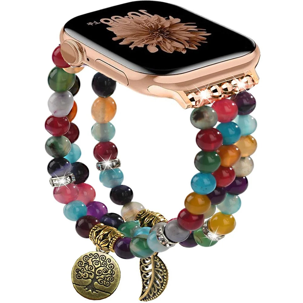Watch Strap for Apple Watch Series 11 10 42mm / 9 8 7 41mm / SE3 SE2 SE 6 5 4 40mm / 3 2 1 38mm Beaded Bracelet Wrist Band - Colorful - 2