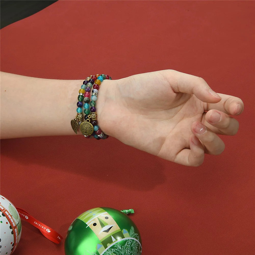 Watch Strap for Apple Watch Series 11 10 42mm / 9 8 7 41mm / SE3 SE2 SE 6 5 4 40mm / 3 2 1 38mm Beaded Bracelet Wrist Band - Colorful - 4