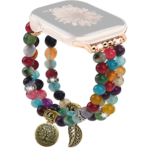Watch Strap for Apple Watch Ultra 3 2 1 49mm / Series 11 10 46mm / 9 8 7 45mm / SE3 SE2 SE 6 5 4 44mm / 3 2 1 42mm Beaded Bracelet Wrist Band - Colorful - 1