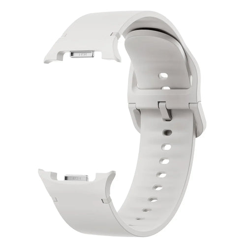 KALEBOL Silicone Watch Band for Samsung Galaxy Watch8 44mm / 40mm / Watch8 Classic 46mm Solid Color Wrist Strap - Ivory White - 1