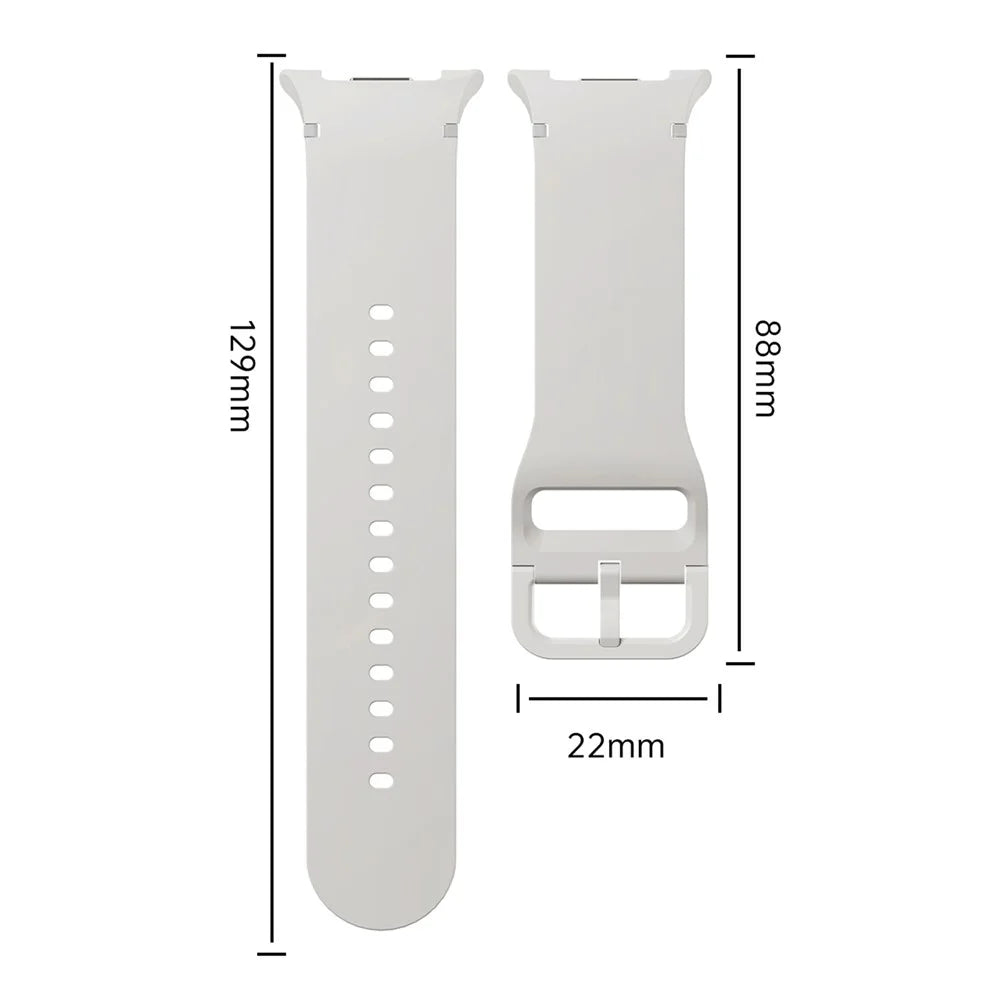 KALEBOL Silicone Watch Band for Samsung Galaxy Watch8 44mm / 40mm / Watch8 Classic 46mm Solid Color Wrist Strap - Ivory White - 5