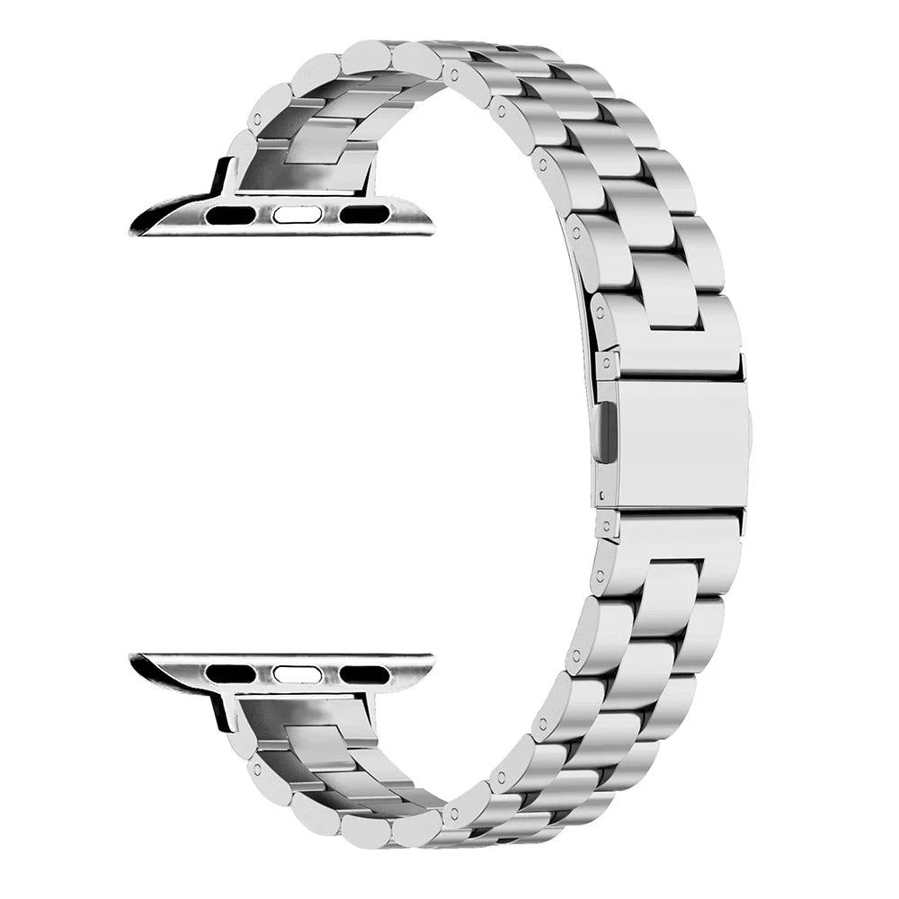 Steel Metal Smart Watch Band Wrist Strap Replacement for Apple Watch Series 11 10 42mm / 9 8 7 41mm / SE3 SE2 SE 6 5 4 40mm / 3 2 1 38mm  -Silver - 1