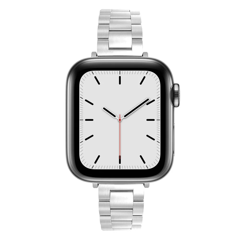 Steel Metal Smart Watch Band Wrist Strap Replacement for Apple Watch Series 11 10 42mm / 9 8 7 41mm / SE3 SE2 SE 6 5 4 40mm / 3 2 1 38mm  -Silver - 4