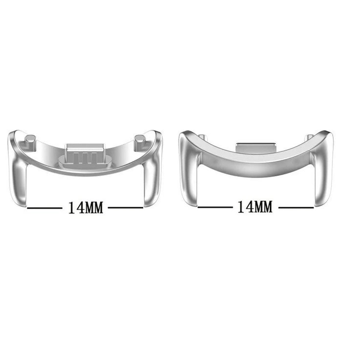 1 Pair Watch Band Adapter for Xiaomi Smart Band 9 / 8 Stainless Steel Connector, 14mm Width - Black - 3