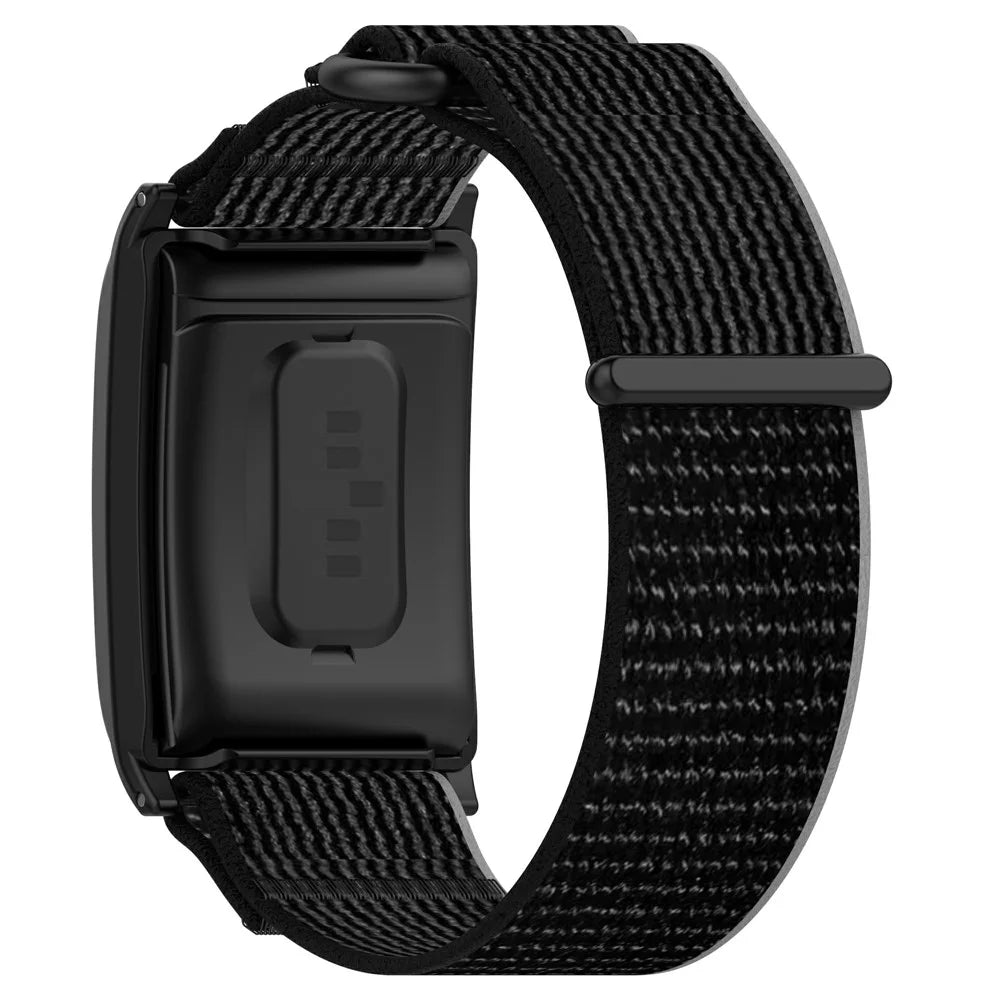Magic Tape Band for WHOOP 5.0 LIFE MG / 5.0 One / 5.0 Peak / 4.0 / 3.0 Stylish Nylon Wrist Strap - Black / Grey - 2
