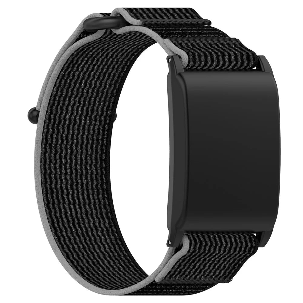 Magic Tape Band for WHOOP 5.0 LIFE MG / 5.0 One / 5.0 Peak / 4.0 / 3.0 Stylish Nylon Wrist Strap - Black / Grey - 3