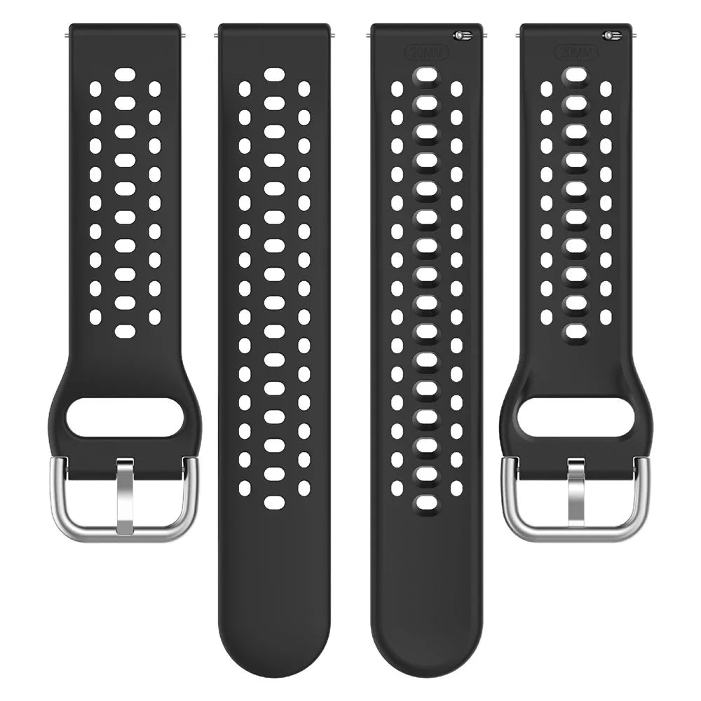 For Huami Amazfit Active 2 Square (A2434) Watch Band Holes Design Breathable Silicone Strap - Black - 5