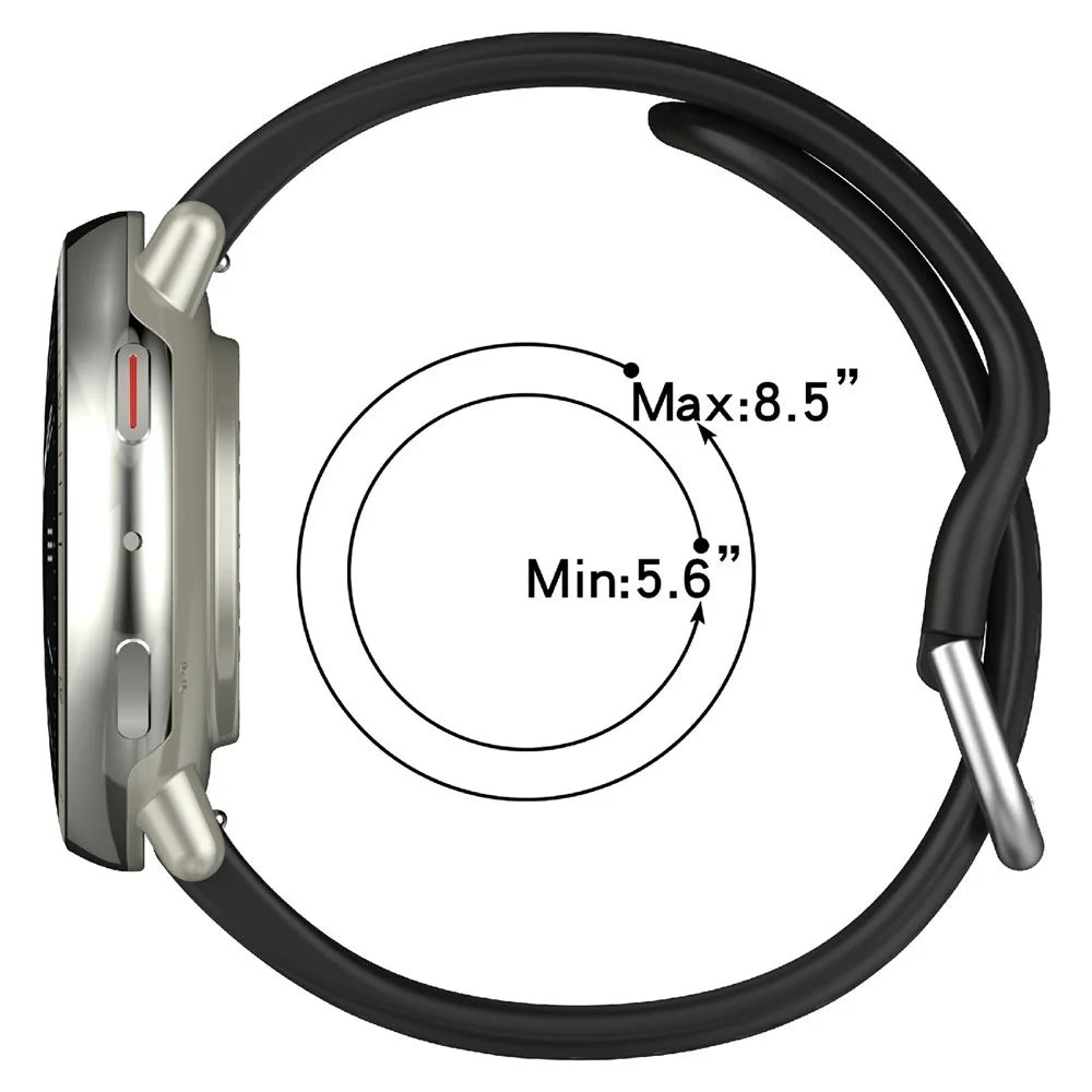For Huami Amazfit Active 2 Square (A2434) Watch Band Holes Design Breathable Silicone Strap - Black - 7