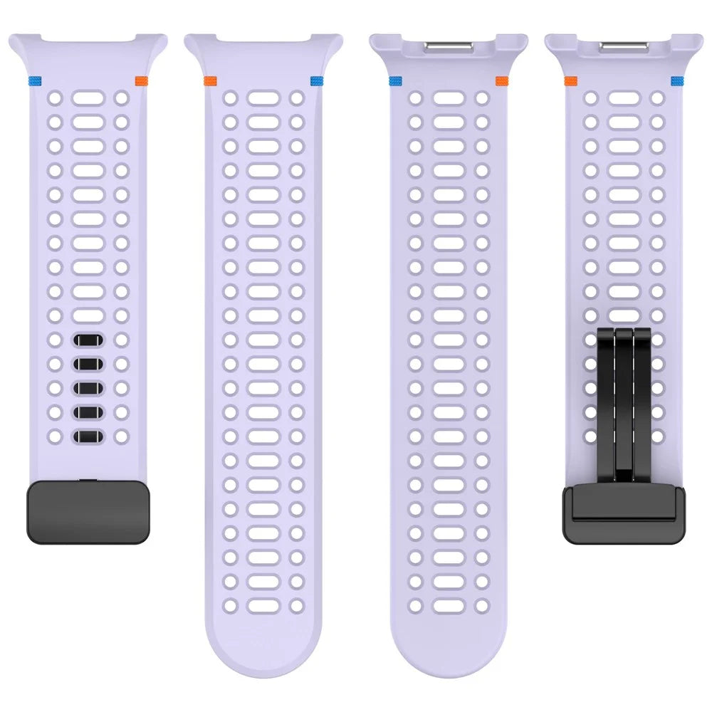 Silicone Watch Band for Samsung Galaxy Watch8 44mm / 40mm / Watch8 Classic 46mm Hollow Breathable Magnetic Buckle Strap - Purple - 5