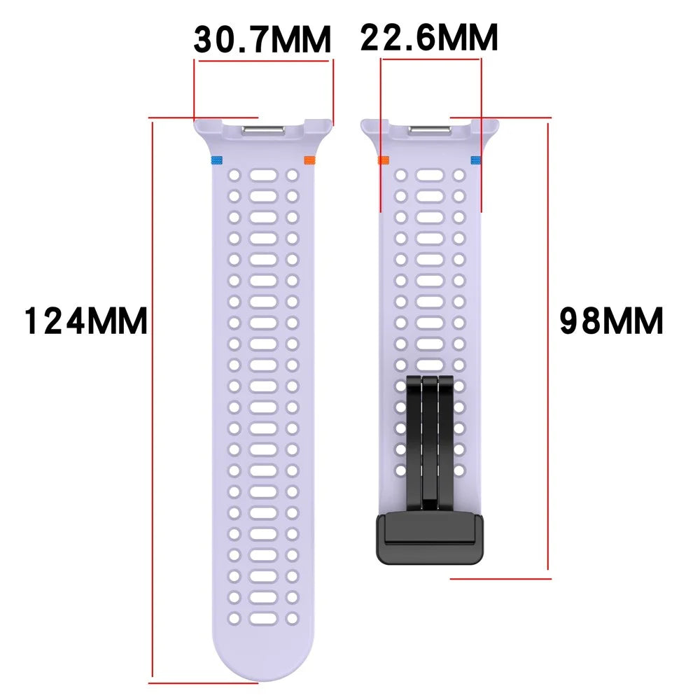 Silicone Watch Band for Samsung Galaxy Watch8 44mm / 40mm / Watch8 Classic 46mm Hollow Breathable Magnetic Buckle Strap - Purple - 6