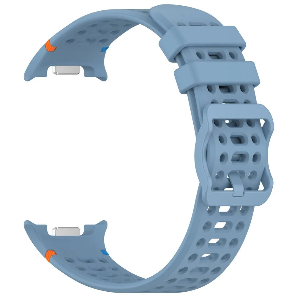 Watch Band for Samsung Galaxy Watch8 44mm / 40mm / Watch8 Classic 46mm Holes Design Breathable Silicone Strap - Blue - 3