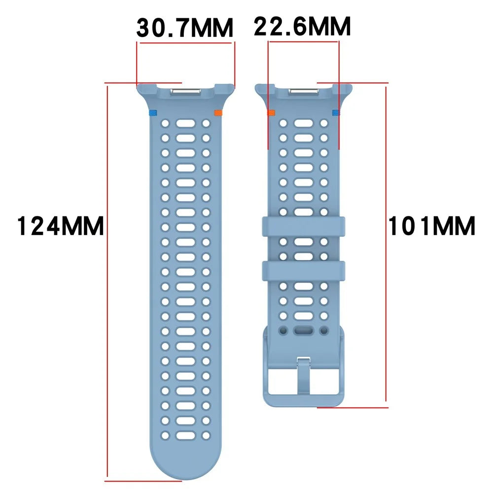 Watch Band for Samsung Galaxy Watch8 44mm / 40mm / Watch8 Classic 46mm Holes Design Breathable Silicone Strap - Blue - 6