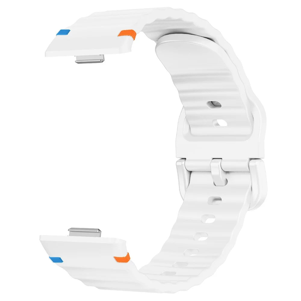 Silicone Watch Strap for Huawei Watch Fit 4 Pro / Fit 4 / Fit 3 Wave Stitching Line Design Wrist Band - White - 3