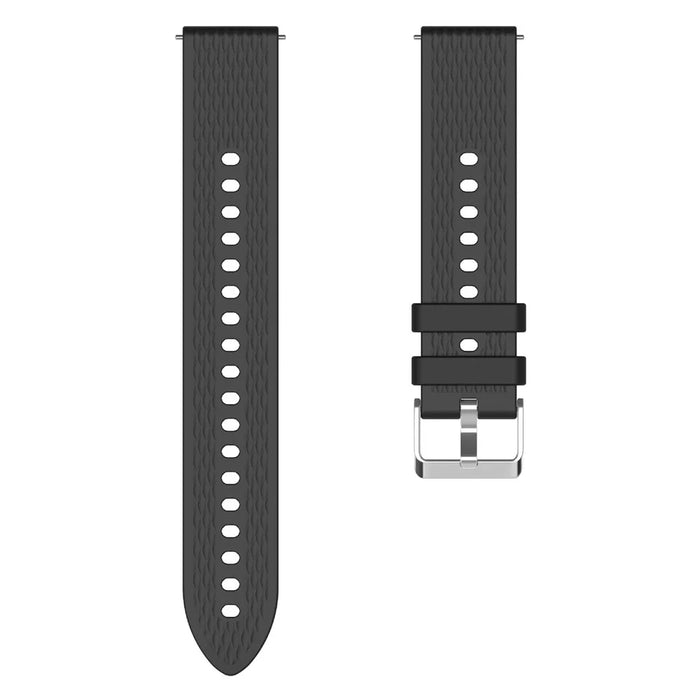 For Oppo Watch X2 Mini Textured Silicone Smartwatch Strap + Watch Case - Black - 5