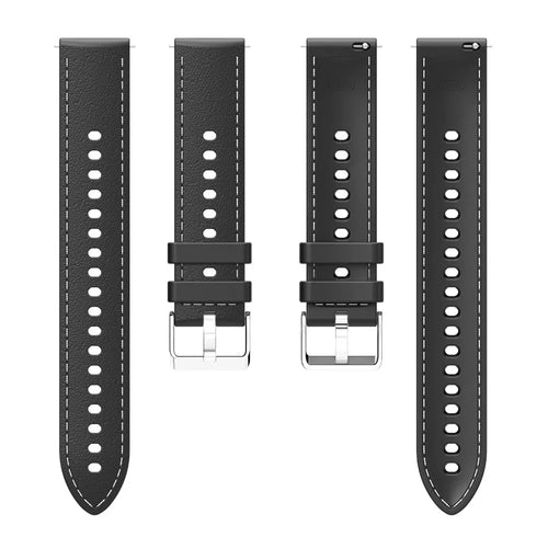 For Huawei Watch GT 5 41mm Smartwatch Band 18mm Stitched Line Design Adjustable Silicone Strap - Black - 1