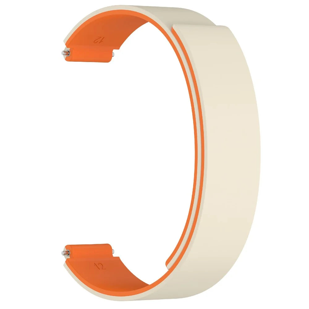 For Xiaomi Smart Band 10 Silicone Strap Magnetic Replacement Watch Band - Starlight / Orange - 3