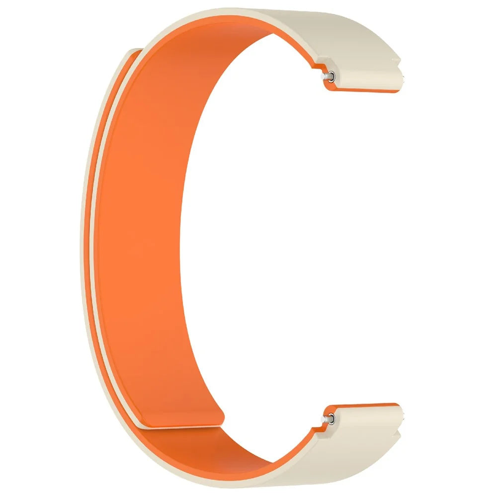 For Xiaomi Smart Band 10 Silicone Strap Magnetic Replacement Watch Band - Starlight / Orange - 4