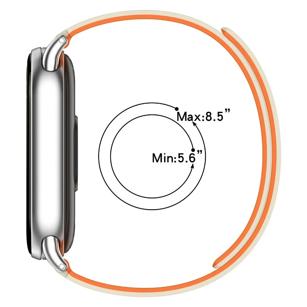 For Xiaomi Smart Band 10 Silicone Strap Magnetic Replacement Watch Band - Starlight / Orange - 7