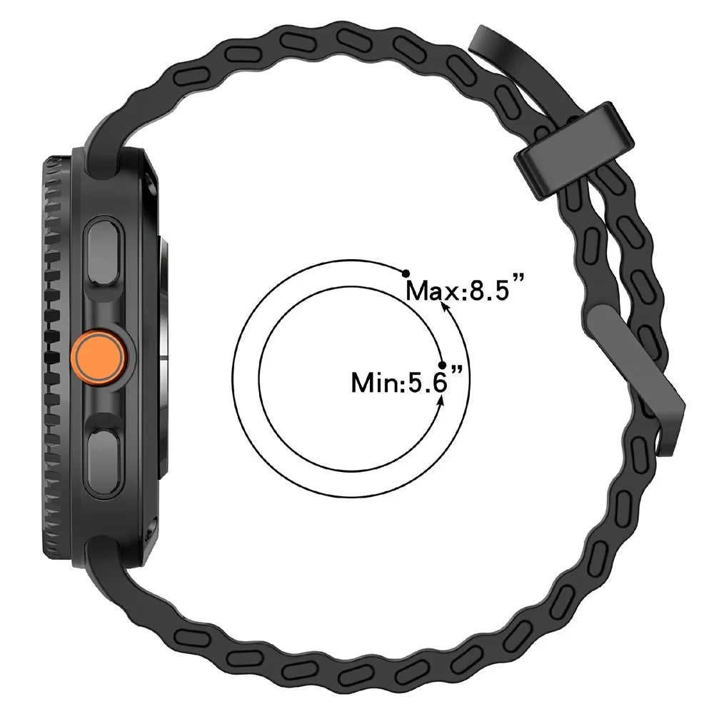 Silicone Band for Samsung Galaxy Watch8 44mm / 40mm / Watch8 Classic 46mm Dual Color Replacement Watch Strap - Orange / Black - 5