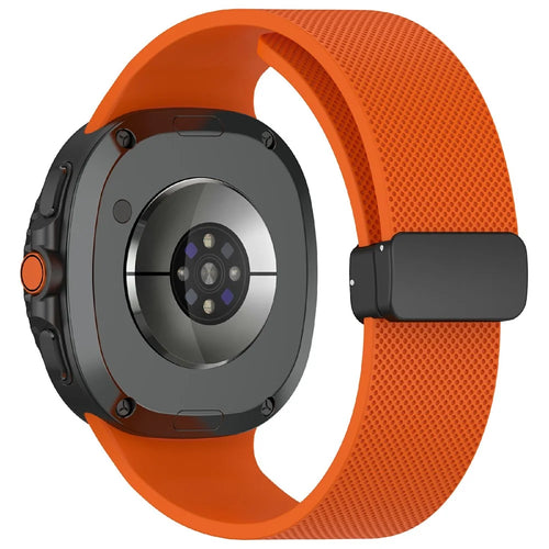 Watch Band for Samsung Galaxy Watch8 44mm / 40mm / Watch8 Classic 46mm Magnetic Buckle Silicone Strap - Orange - 1