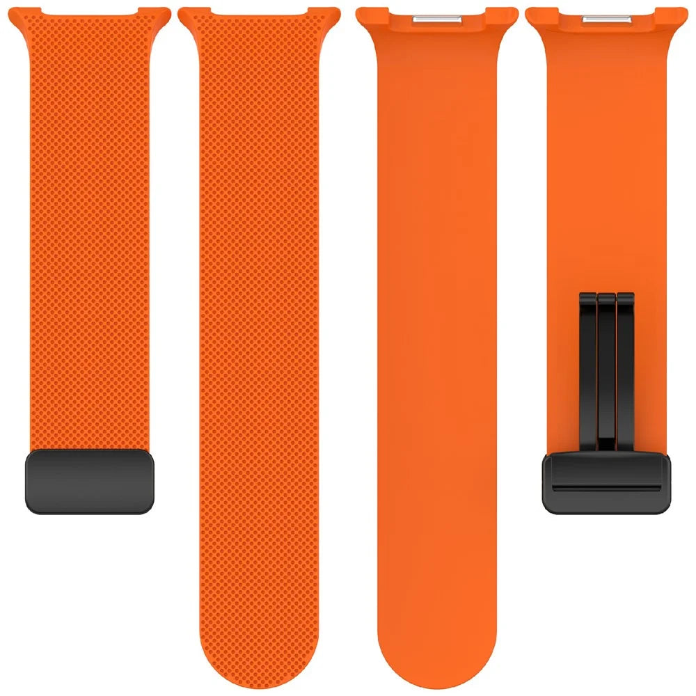Watch Band for Samsung Galaxy Watch8 44mm / 40mm / Watch8 Classic 46mm Magnetic Buckle Silicone Strap - Orange - 5