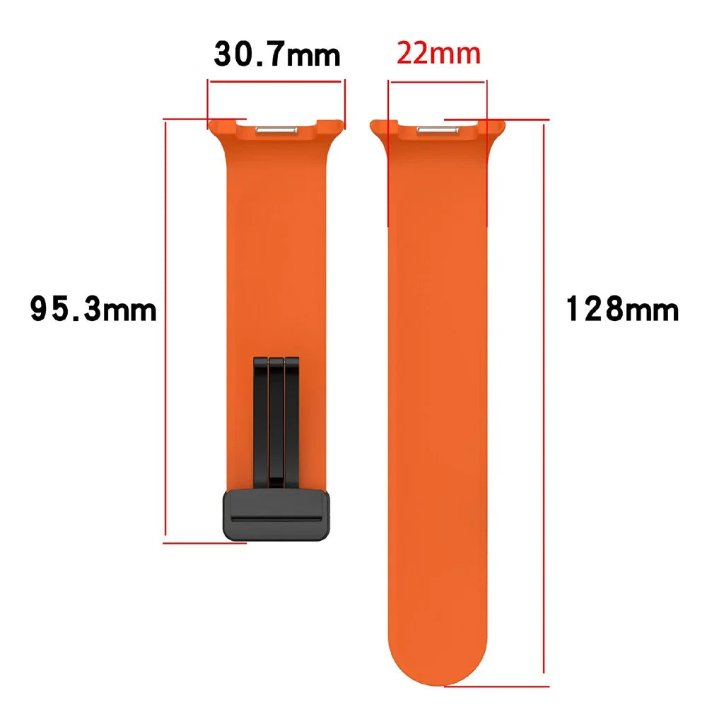 Watch Band for Samsung Galaxy Watch8 44mm / 40mm / Watch8 Classic 46mm Magnetic Buckle Silicone Strap - Orange - 6