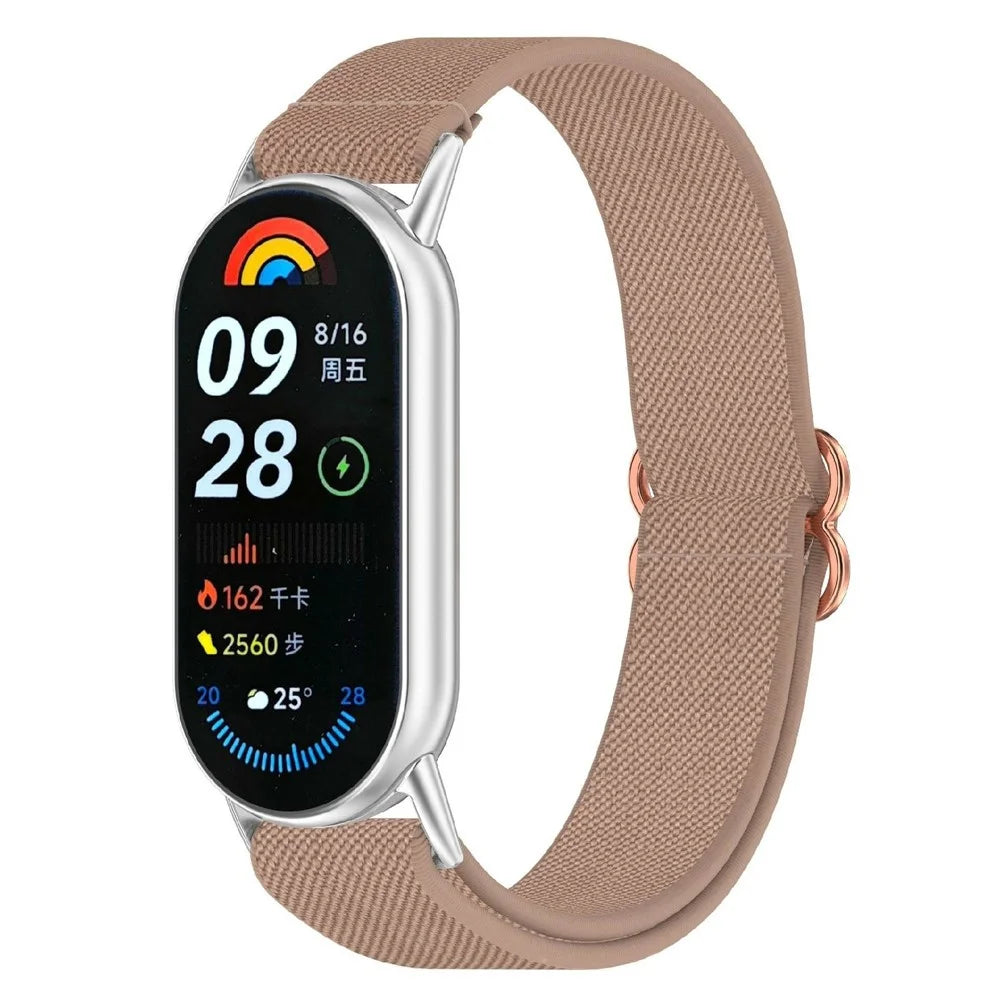 Watch Band for Xiaomi Smart Band 10 / 9 / 8 Elastic Woven Nylon Wrist Strap - Pink - 2