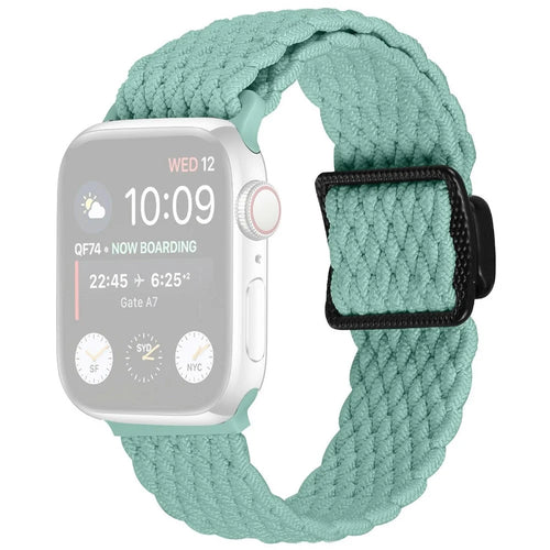 Elastic Braided Strap for Apple Watch Series 11 10 42mm / 9 8 7 41mm / SE3 SE2 SE 6 5 4 40mm / 3 2 1 38mm Magnetic Nylon Watch Band - Green - 1