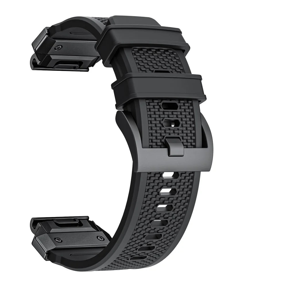 26mm Wrist Band for Garmin Fenix 8 51mm / Enduro 3 / Enduro 2 Universal Silicone Watch Strap - Black - 3