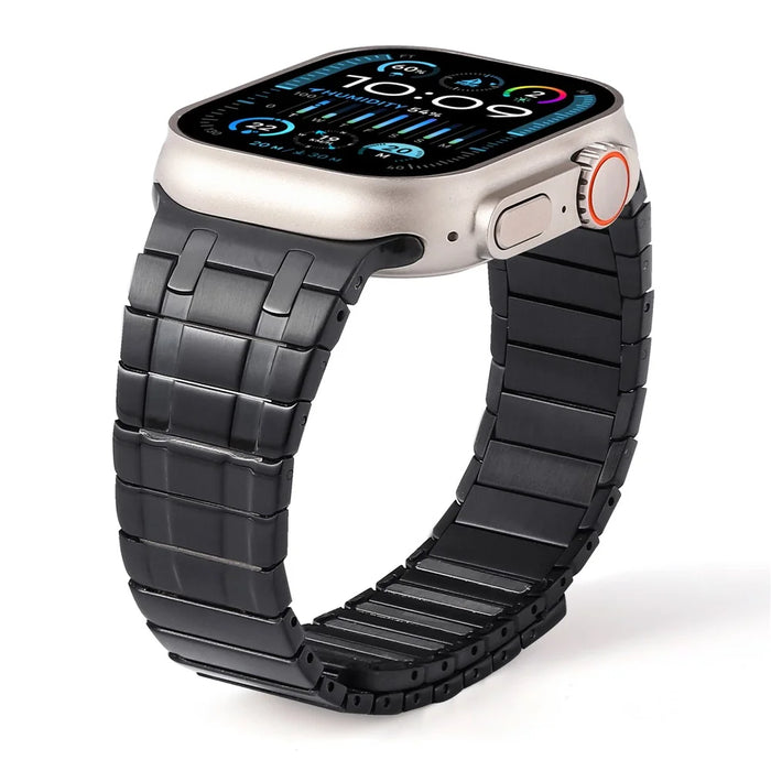 Smartwatch Band for Apple Watch Ultra 3 2 1 49mm / Series 11 10 46mm / 9 8 7 45mm / SE3 SE2 SE 6 5 4 44mm / 3 2 1 42mm Magnetic Stainless Steel Wrist Strap - Black - 2
