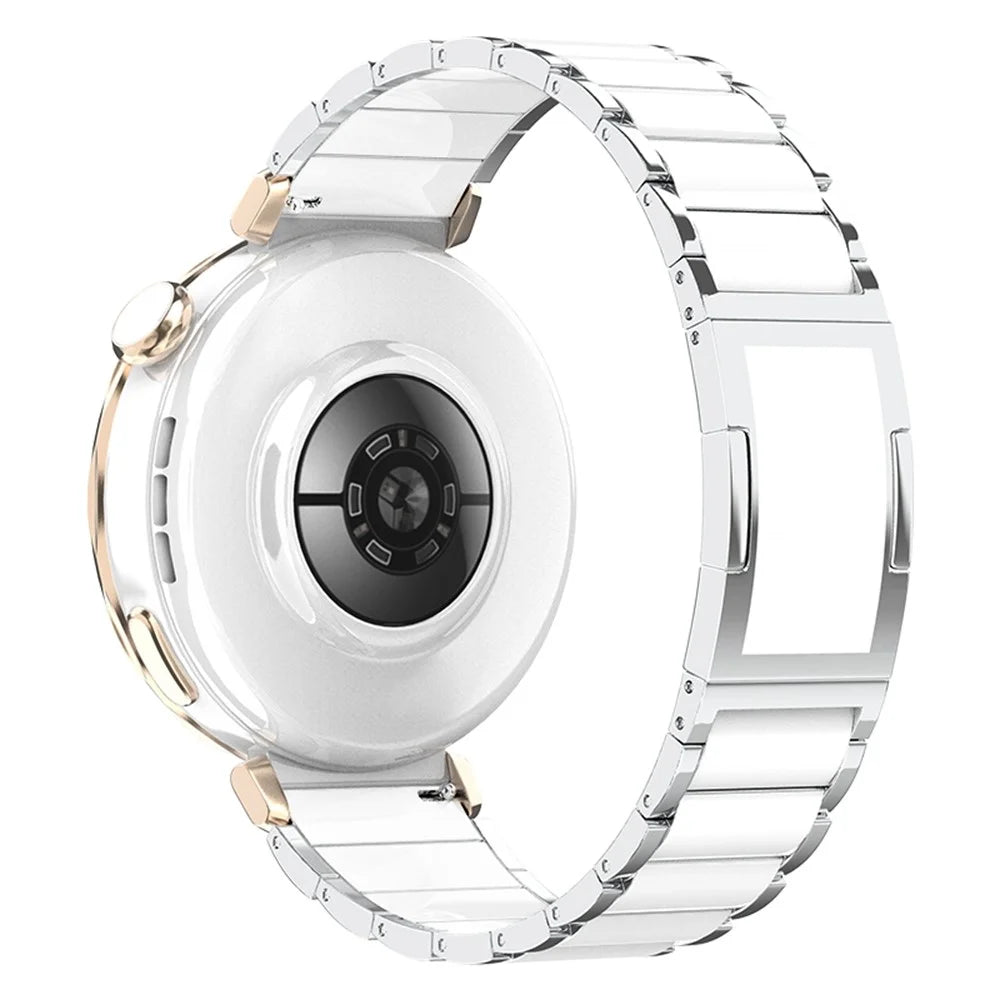 18mm Wrist Strap for Huawei Watch GT 5 Pro 42mm / GT 5 41mm / GT 4 41mm / Xiaomi Watch S4 41mm Ceramic Stainless Steel Watch Band - Starlight - 1
