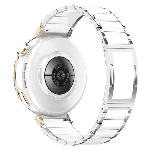 18mm Wrist Strap for Huawei Watch GT 5 Pro 42mm / GT 5 41mm / GT 4 41mm / Xiaomi Watch S4 41mm Ceramic Stainless Steel Watch Band - Starlight - 1