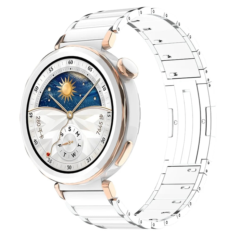 18mm Wrist Strap for Huawei Watch GT 5 Pro 42mm / GT 5 41mm / GT 4 41mm / Xiaomi Watch S4 41mm Ceramic Stainless Steel Watch Band - Starlight - 2