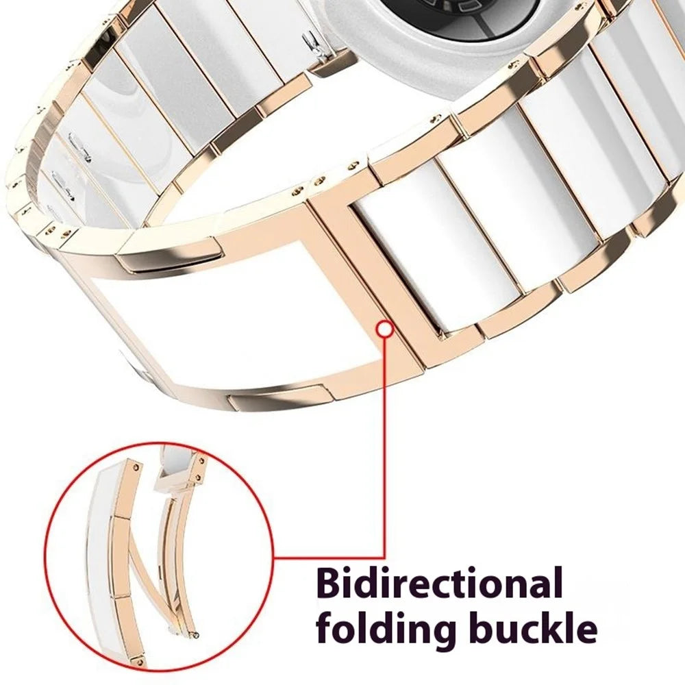 18mm Wrist Strap for Huawei Watch GT 5 Pro 42mm / GT 5 41mm / GT 4 41mm / Xiaomi Watch S4 41mm Ceramic Stainless Steel Watch Band - Starlight - 6