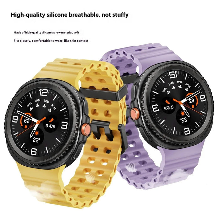 Silicone Band for Samsung Galaxy Watch8 44mm / 40mm / Watch8 Classic 46mm Solid Color Quick Release Watch Strap - Red - 5