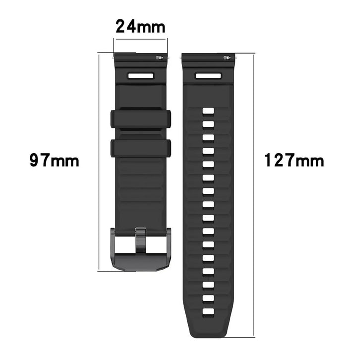 For Garmin Venu X1 / Coros Nomad Watch Band Silicone Sports Replacement Strap - Black - 4