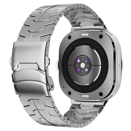 Stainless Steel Watch Band For Samsung Galaxy Watch8 44mm  /  40mm  /  Watch8 Classic 46mm Double Folding Buckle Wrist Strap Silver - 1