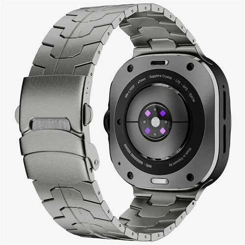 Stainless Steel Watch Band For Samsung Galaxy Watch8 44mm  /  40mm  /  Watch8 Classic 46mm Double Folding Buckle Wrist Strap Titanium - 1