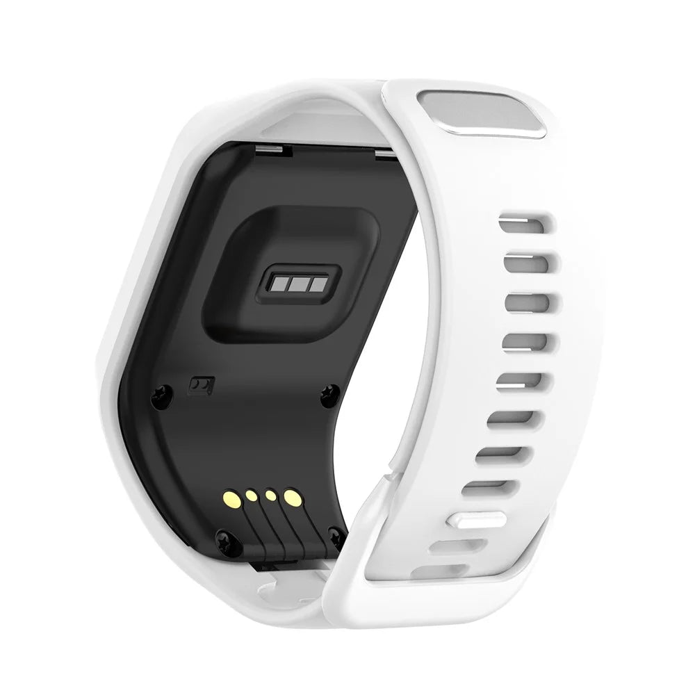 Silicone Watchband Replacement Wrist Strap for TomTom Spark/Runner 3/2 - White - 1