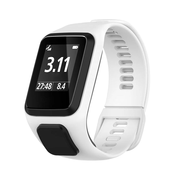 Silicone Watchband Replacement Wrist Strap for TomTom Spark/Runner 3/2 - White - 2