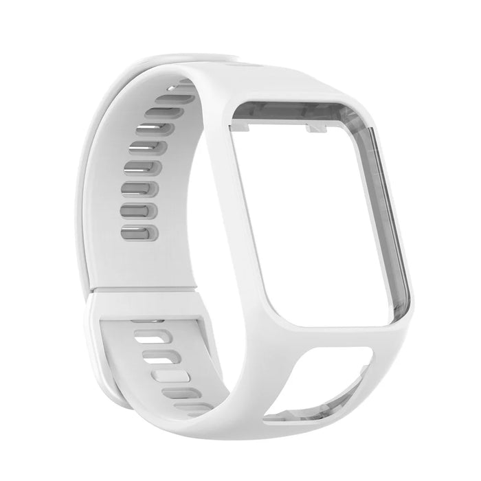 Silicone Watchband Replacement Wrist Strap for TomTom Spark/Runner 3/2 - White - 3