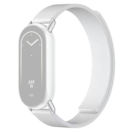 Silicone Band for Xiaomi Smart Band 10 / 10 NFC / 10 Ceramic / 9 / 9 NFC / 9 Ceramic Edition / 8 / 8 NFC Litchi Texture Magnetic Strap - White - 1
