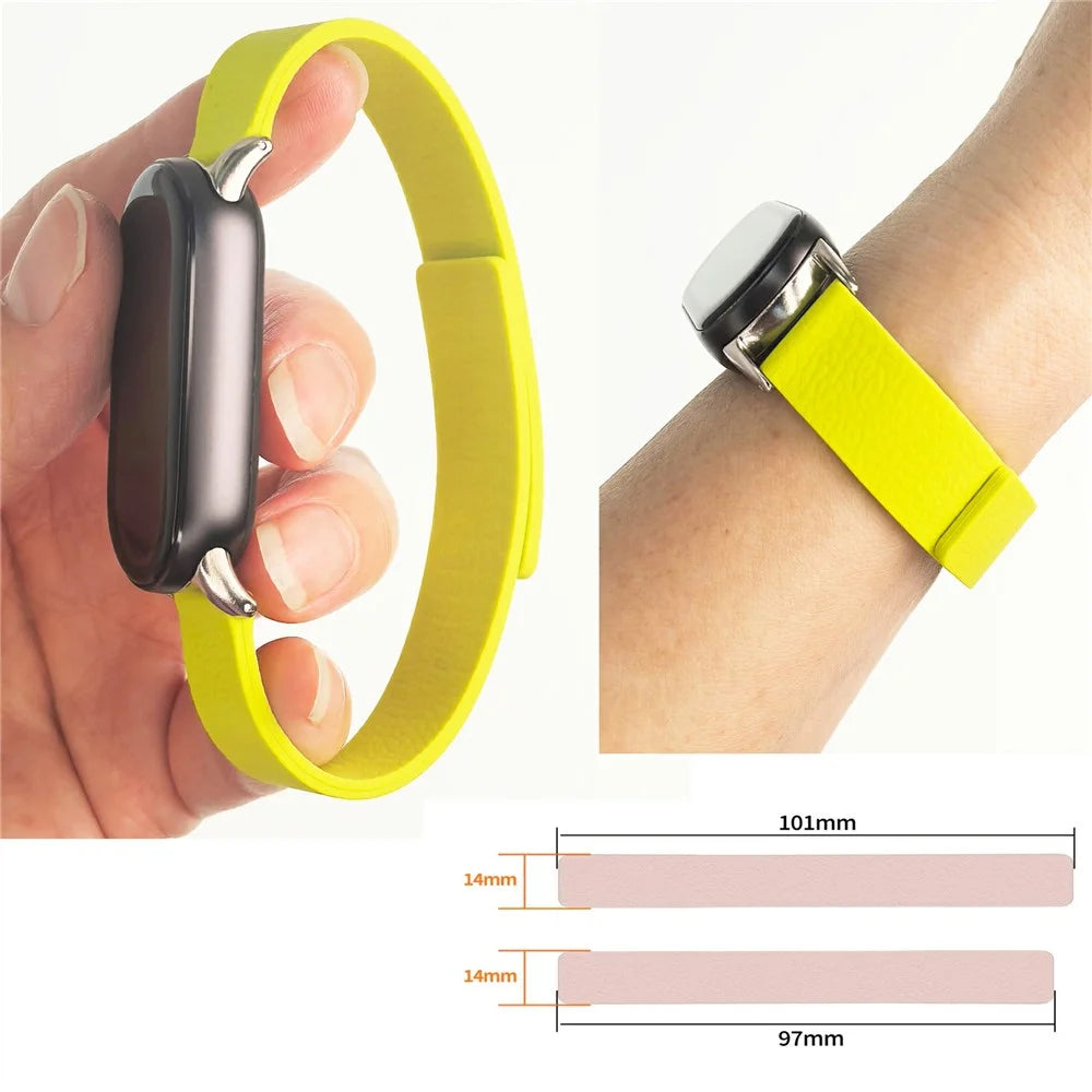 Silicone Band for Xiaomi Smart Band 10 / 10 NFC / 10 Ceramic / 9 / 9 NFC / 9 Ceramic Edition / 8 / 8 NFC Litchi Texture Magnetic Strap - White - 7