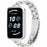 For Honor Band 10  /  9 Stainless Steel Watch Strap with PC Case Solid 3 Bead Replacement Band - Silver + Transparent - 1