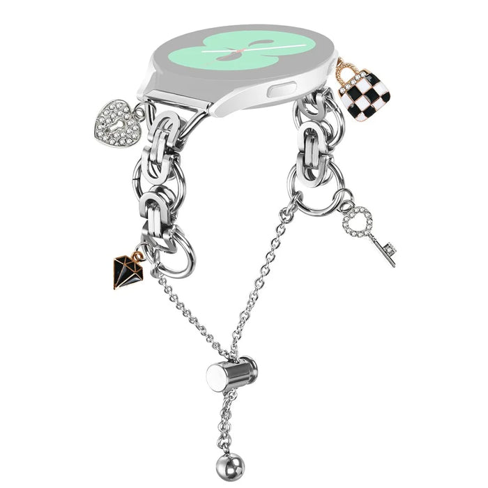 For Samsung Galaxy Watch3 41mm Silver Watch Band Adjustable Single Chain Style Metal Alloy Strap - 1