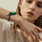 For Samsung Galaxy Watch3 41mm Electroplated Metal Alloy Band Single Loop Chain Bracelet Strap - Black - 6