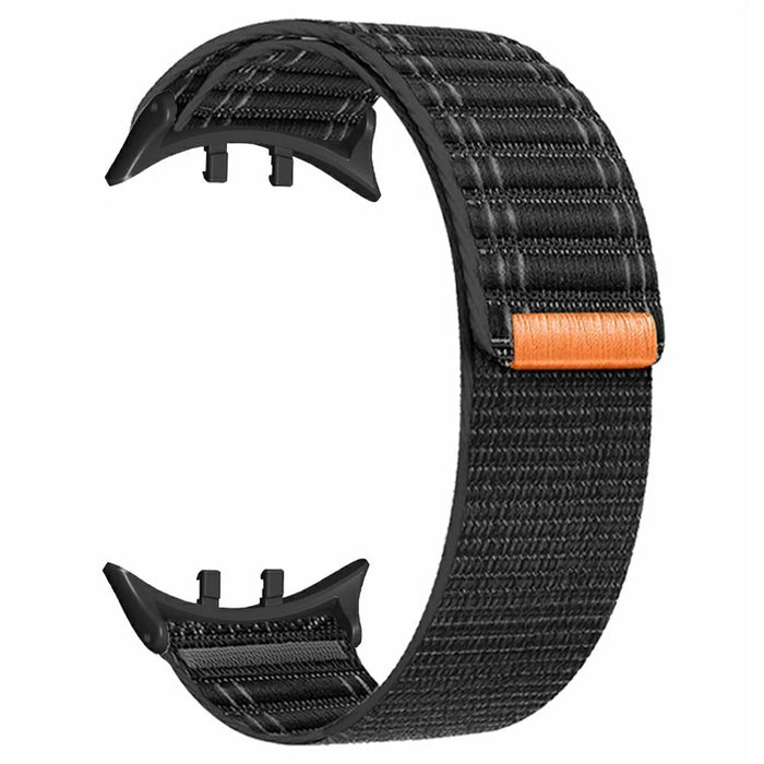 For vivo Watch 5  /  iQOO Watch 5 Watch Band Wave Pattern Nylon Strap with Black Connectors - Black - 1